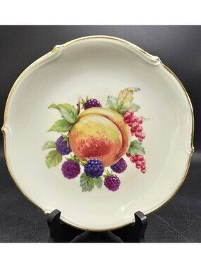 Winterling Bavaria Porcelain Plate Peach Berry Design Western Germany 7.5 VL5013